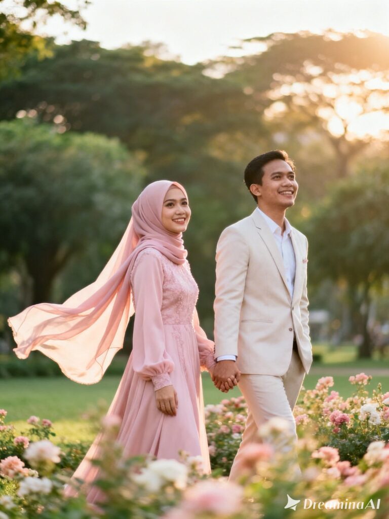 dreamina 2026 02 19 9421 a beautiful indonesian muslim couple in ...